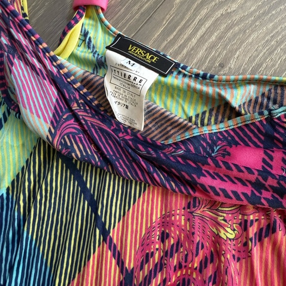 Versace Colorful Plaid coverup dress - Picture 3 of 5